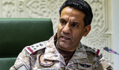 Le porte-parole de la coalition militaire dirigée par l'Arabie saoudite au Yémen, Turki al-Maliki, à Riyad, le 22 mars 2021 ( AFP / FAYEZ NURELDINE )