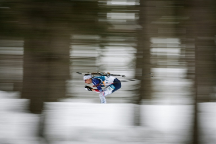 Le Français Eric Perrot lors de l'individuel de biathlon des JO-2026 le 10 février 2026 ( AFP / Odd ANDERSEN )