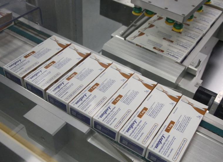 Une ligne de conditionnement dans l'usine de Novo Nordisk à Hillerod, au Danemark