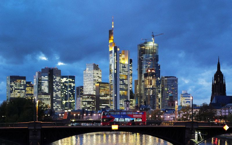 Le quartier d'affaires de Francfort, en Allemagne