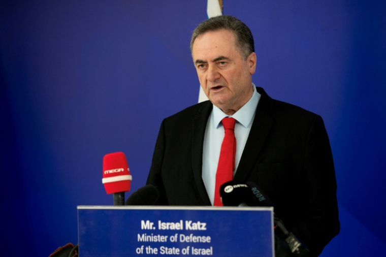 Le ministre de la Défense israélien Israël Katz à Athènes en Grèce le 20 janvier 2026 ( AFP / Aggelos NAKKAS )