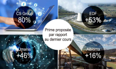 Une sélection de 4 sociétés pour de futures OPA (© DR, EDF / G. Lemarchal, cc Big_mattua, Albioma)