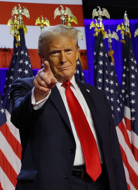 La soirée de l'élection présidentielle américaine de 2024, au centre de conventions du comté de Palm Beach, à West Palm Beach, en Floride