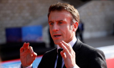 Le président français Emmanuel Macron arrivant au sommet UE-Balkans occidentaux