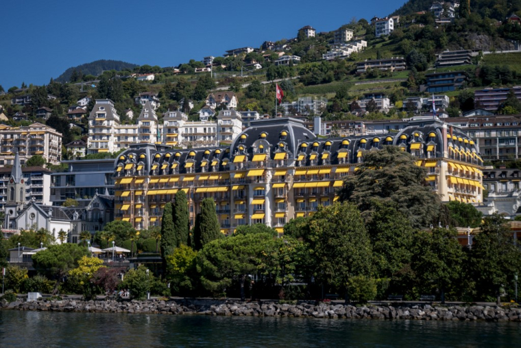 Le Montreux Palace, sur les rives du Lac Léman (illustration) ( AFP / FABRICE COFFRINI )
