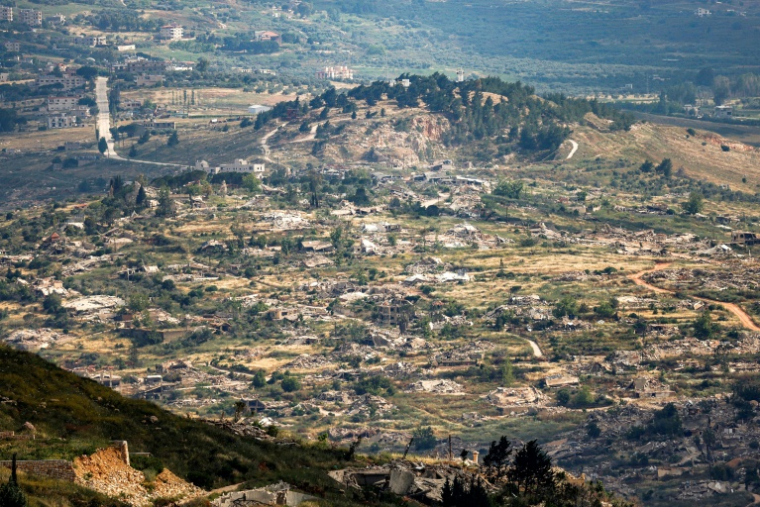 Des bâtiments détruits au village de Kfarkila, dans le sud du Liban, le 29 mai 2026 ( AFP / Jalaa MAREY )