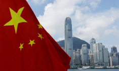 Le drapeau chinois à Hong Kong