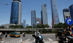 Une rue du quartier central des affaires de Pékin