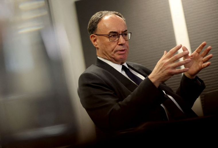 Interview par Reuters du gouverneur de la Banque d'Angleterre, Andrew Bailey
