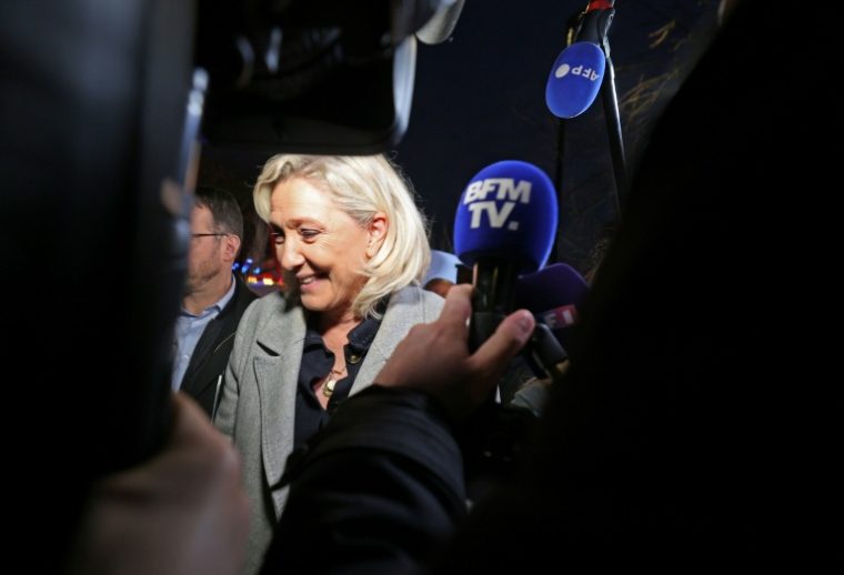 La cheffe des députés Rassemblement national, Marine Le Pen, à Oignies le 28 novembre 2025 ( AFP / Francois LO PRESTI )