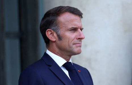 Le président français Macron au palais de l'Élysée à Paris