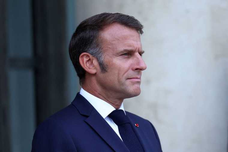 Le président français Macron au palais de l'Élysée à Paris