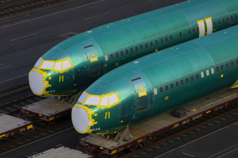 Des fuselages de Boeing 737 Max, dans l'usine Boeing de Seattle (illustration) ( GETTY IMAGES NORTH AMERICA / DAVID RYDER )