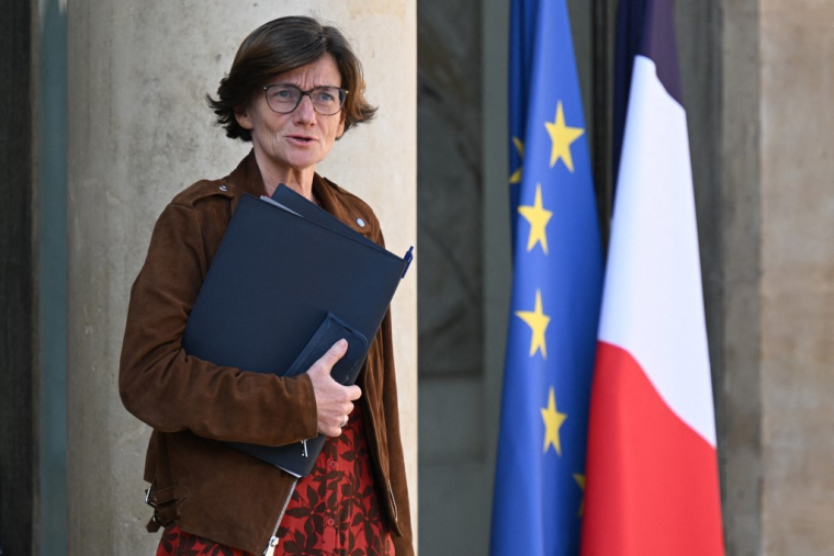 Agnès Firmin-Le Bodo à Paris, le 19 avril 2023. ( AFP / BERTRAND GUAY )