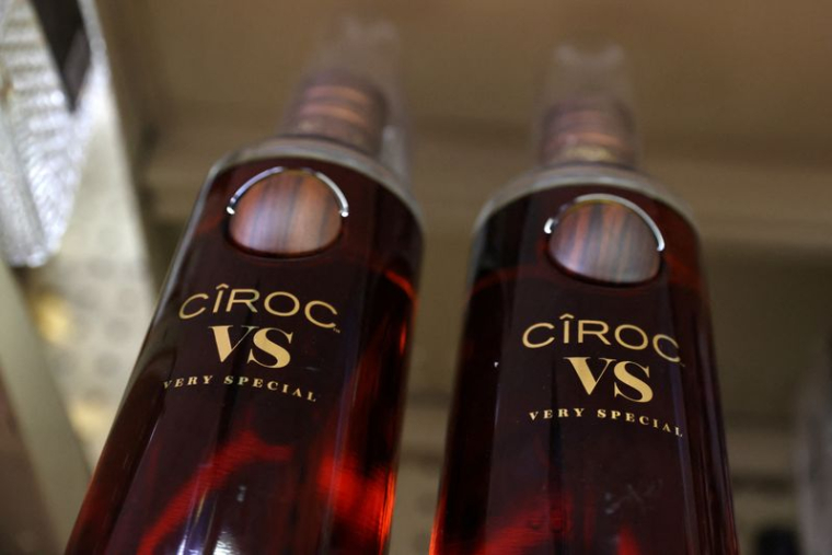 FILE PHOTO: Bottles of Ciroc brandy, a brand of Diageo, are seen for sale in Manhattan, New York City