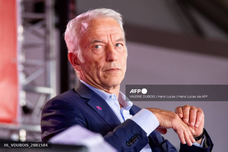 Patrick Martin, Président du Medef, à Bretigny Sur Orge le 12 septembre 2025. ( Hans Lucas / VALERIE DUBOIS )
