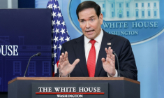 Le secrétaire d'Etat américain Marco Rubio s'exprime lors d'une conférence de presse à la Maison Blanche, le 5 mai 2026, à Washington ( GETTY IMAGES NORTH AMERICA / ALEX WONG )