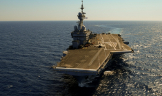 Le porte-avions français Charles-de-Gaulle, le 5 juin 2021 à Toulon ( AFP / NICOLAS TUCAT )