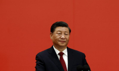 Le président chinois Xi Jinping prend la parole à la suite du 20e Congrès national du Parti communiste, à Pékin