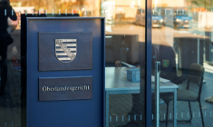 L'extérieur du tribunal de Dresde, le 6 novembre 2025 ( POOL / JENS SCHLUETER )