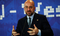 Le président du Conseil européen, Charles Michel, s'exprimant lors d'une conférence de presse