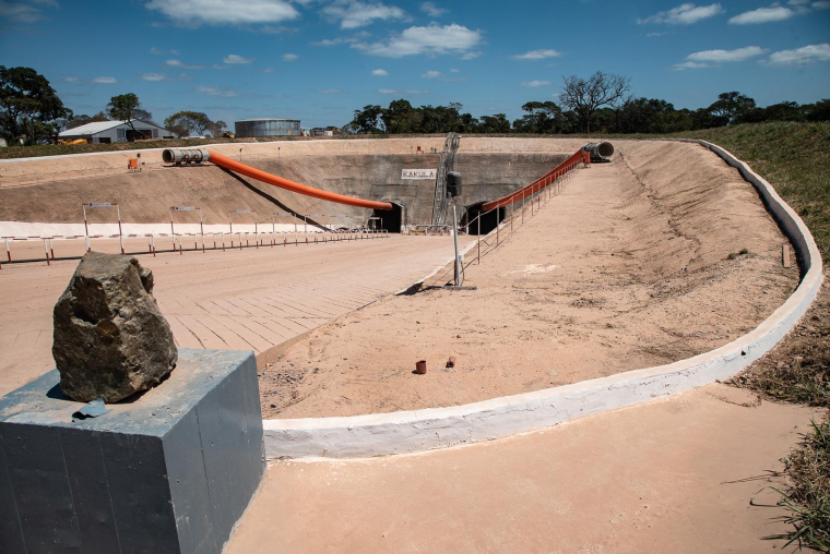 Site minier de Kamoa Kakula, exploité par Kamoa Holding (Ivanhoe Mines, Zijin Mining Group, en collaboration avec le gouvernement de la RDC), à Kamoa, le 26 avril 2018. ( AFP / CAROLINE THIRION )