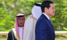 Le secrétaire d'Etat américain Marco Rubio avec le roi de Bahrein au palais Al-Sakhir, le 25 juin 2026. ( POOL / Eric Lee )
