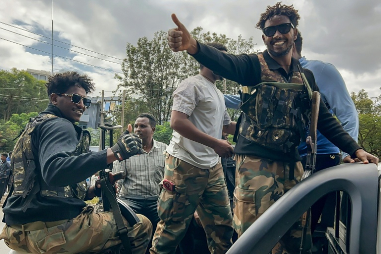 Des membres de la Force de paix du Tigré (TPF), pro-gouvernementale, après que les forces fédérales éthiopiennes et leurs alliés sont entrées dans la capitale du Tigré, Mekelle, le 4 octobre 2026 ( AFP / - )