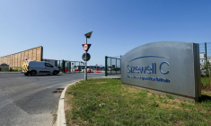 L'entrée du chantier de construction de Sizewell C dans le Suffolk en Angleterre