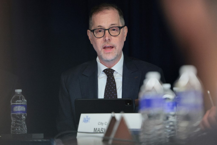 Mark Levine, à New York, le 12 août 2026 ( GETTY IMAGES NORTH AMERICA / MICHAEL M. SANTIAGO )