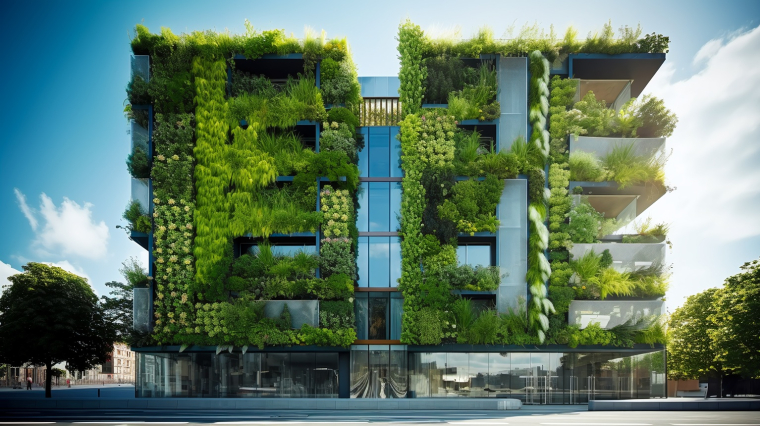 Le rafra&icirc;chissement passif, qui peut se concevoir en alternative ou en compl&eacute;ment de la climatisation, s&rsquo;appuie sur la ventilation naturelle et parfois la v&eacute;g&eacute;talisation des b&acirc;timents. (cr&eacute;dit: Adobe Stock/photo g&eacute;n&eacute;r&eacute;e par IA)
