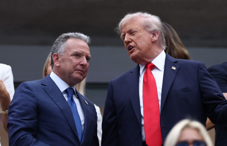 Steve Witkoff et Donald Trump à New York, aux États-Unis, le 7 septembre 2025. ( AFP / CHARLY TRIBALLEAU )