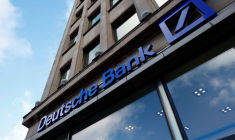 Le logo de la Deutsche Bank à Bruxelles