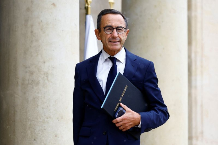 Le ministre français de l'Intérieur Bruno Retailleau au Palais de l'Élysée à Paris,