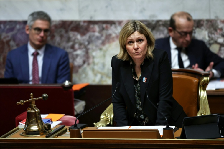La présidente de l'Assemblée nationale Yaël Braun-Pivet, le 13 janvier 2026 ( AFP / Anne-Christine POUJOULAT )