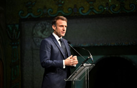 Le président français Macron en Suède