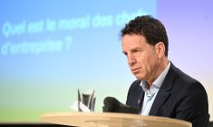 Le président du Medef Geoffroy Roux de Bézieux à Paris, le 18 janvier. ( AFP / BERTRAND GUAY )