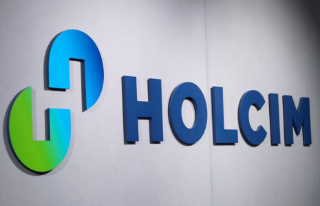 Logo du cimentier suisse Holcim à son siège de Zug