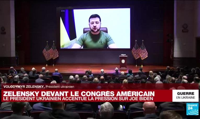 REPLAY - Le président ukrainien V. Zelensky devant le Congrès américain