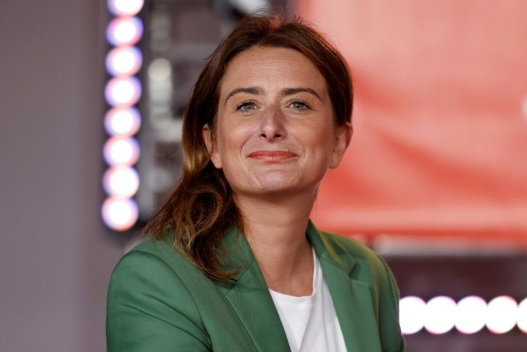 La secrétaire nationale des Ecologistes, Marine Tondelier, à la fête de l'Humanité Bretigny-sur-Orge(Essonne) le 13 septembre 2025 ( AFP / Ian LANGSDON )