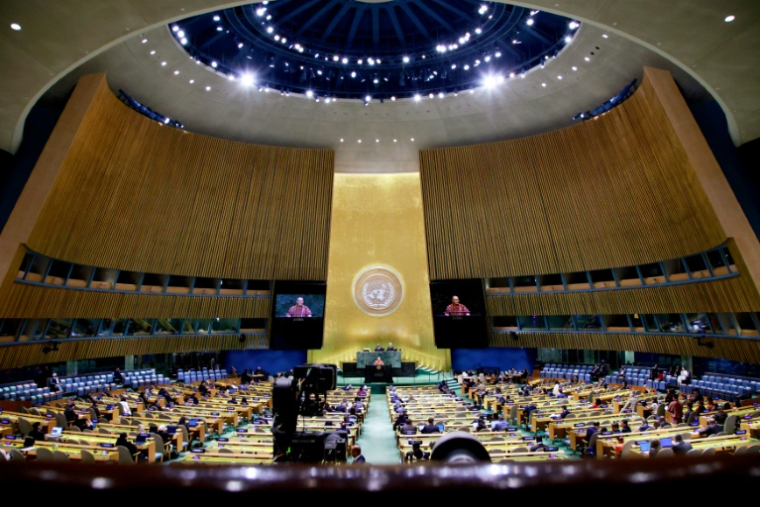 L'intervention à la tribune de l'ONU du président de la République islamique iranienne sera particulièrement scrutée par la communauté internationale, au lendemain de l'annonce par Donald Trump d'une reprise du dialogue avec Téhéran ( AFP / Leonardo MUNOZ )