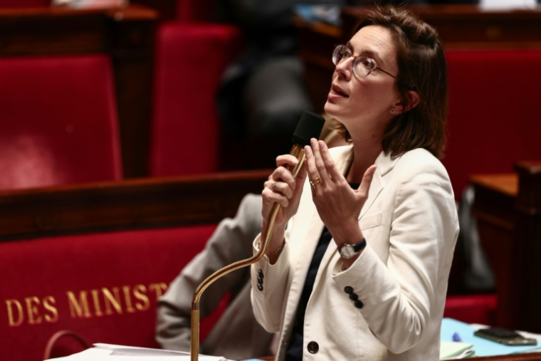 La ministre chargée des Comptes publics Amélie de Montchalin, lors de la séance de questions au gouvernement à l'Assemblée nationale à Paris, le 2 juillet 2025 ( AFP / Thibaud MORITZ )