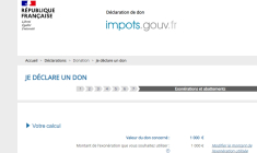 A la fin de la déclaration, le fisc calcule les éventuels droits de donation à payer. (© Capture d'écran impots.gouv)