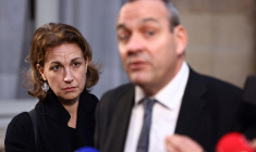 Marylise Leon et Laurent Berger, le 3 janvier 2023, à Paris ( AFP / THOMAS SAMSON )