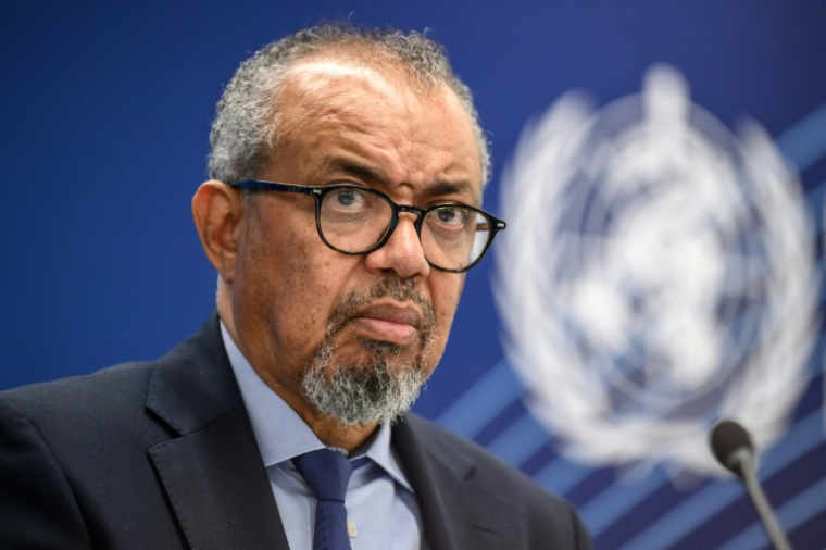 Le directeur de l'OMS, Tedros Adhanom Ghebreyesus lors d'une conférence de presse à Genève, le 7 octobre 2026 ( AFP / Fabrice COFFRINI )