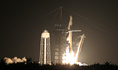 Un lanceur Falcon 9, au décollage depuis Cap Canaveral, en mars 2025 (illustration) ( AFP / GREGG NEWTON )