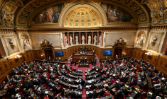 Vue montrant le Sénat français en séance, le 2 avril 2024 à Paris ( AFP / Bertrand GUAY )