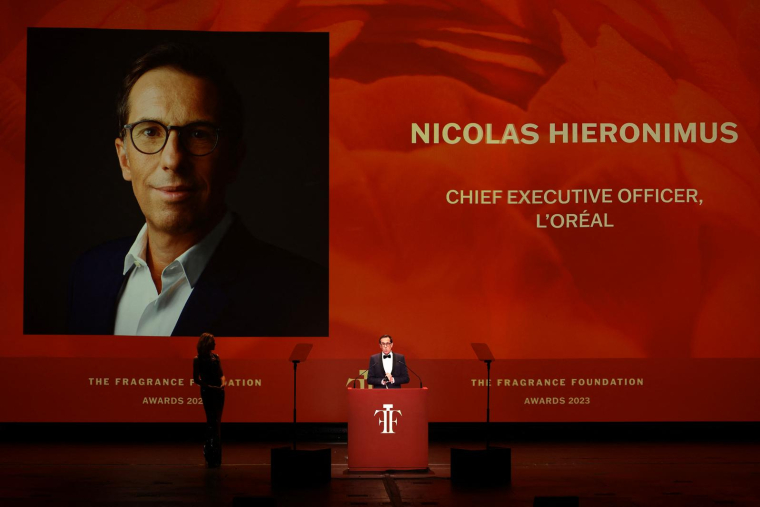Le directeur général de L'Oréal Nicolas Hieronimus le 15 juin 2023 à New York ( GETTY IMAGES NORTH AMERICA/AFP / DIMITRIOS KAMBOURIS )