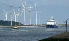Le MV Hondius approche du port de Rotterdam, aux Pays-Bas, le 18 mai 2026 ( AFP / NICOLAS TUCAT )