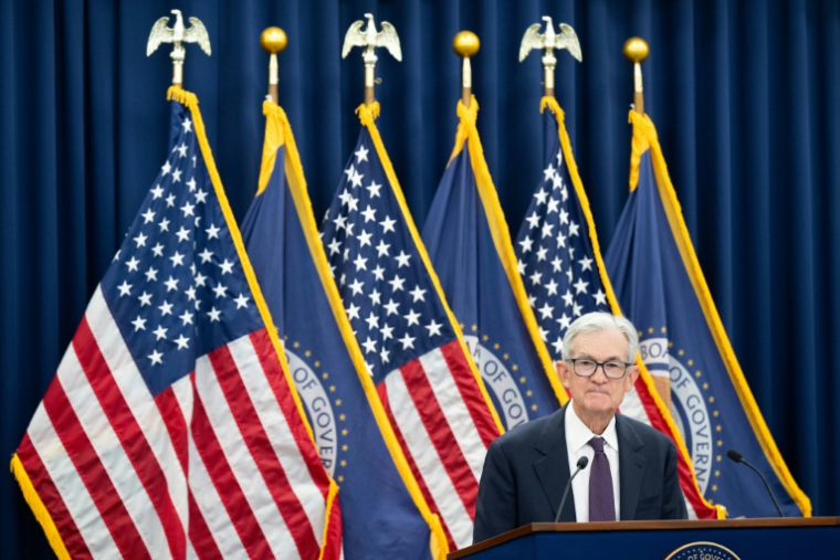 Le président de la Fed, Jerome Powell, lors d'une conférence de presse à Washington, le 28 janvier 2026 ( AFP / SAUL LOEB )